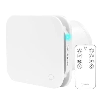 Immagine di Turbionaire Trend Plus 120 WM Aspiratore per Bagno, Cucina, Telecomando, Multifunzione, max. 5.5W, 7 Velocità + Boost, Motore DC Brushless, Valvola di Non Ritorno, Timer regolabile, Silenzioso, 120mm
