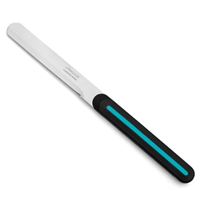 Immagine di Arcos Coltelleria da Tavola, Coltello Lama Acciaio Inossidabile NITRUM 100 mm, Manico Polipropilene Nero e, Colore Blu