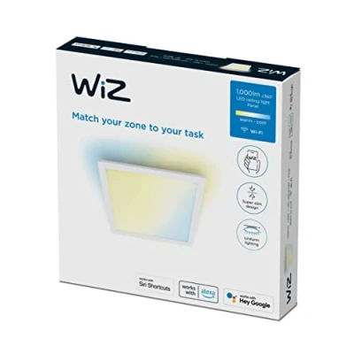 Immagine di WiZ Plafoniera Quadrata Smart WiFi, Luce Bianca da Calda a Fredda, 12W, Bianco, Tecnologia SpaceSense, Controllo Vocale (Alexa, Apple HomeKit, Google Home)