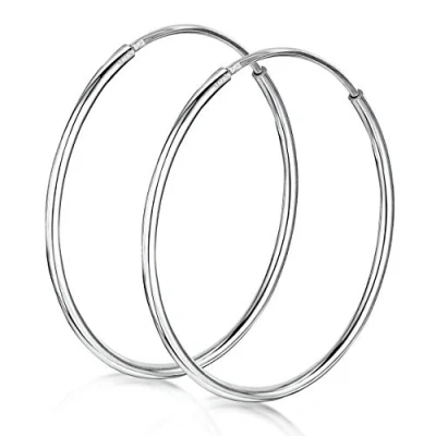 Immagine di Amberta Orecchini a Cerchio da Donna in Argento Sterling 925: Diametro 30 mm