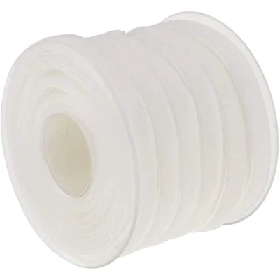 Immagine di POFET Rotolo con Nastro in Velluto, Lungo 18,3 m e Largo 10 mm, per Il Fai da Te, Decorazioni, Colore: Bianco