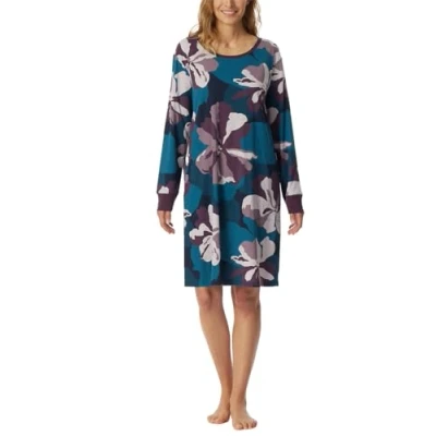 Immagine di Schiesser Camicia da Notte a Maniche Lunghe con Tasche, 95 cm Modern Nightwear, Multicolor 4_181892, 46 Donna