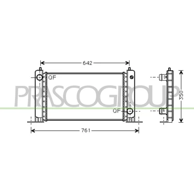 Immagine di PRASCO FT420R001 Radiatore motore Alluminio 580 322 23 con giunti rapidi Alette di raffreddamento montate meccanicamente FIAT: Stilo Hatchback