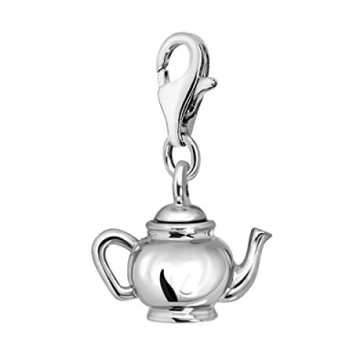 Immagine di Quiges Donna Charm Ciondolo Placcato Argento Teiera per Bracciali e Accessori