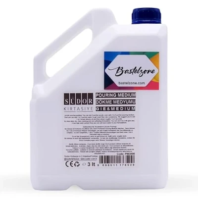Immagine di Pouring Medium 3 Litri Gissa per tecnica di fluidità e applicazioni irrigazione. Medio colate acrilici. Non ingiallisce. Flessibile. Resistente all&#039;acqua. 3000 ml