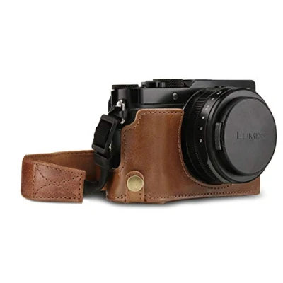 Immagine di MegaGear Custodia in Vera pelle per Panasonic Lumix DC LX100 II Marrone