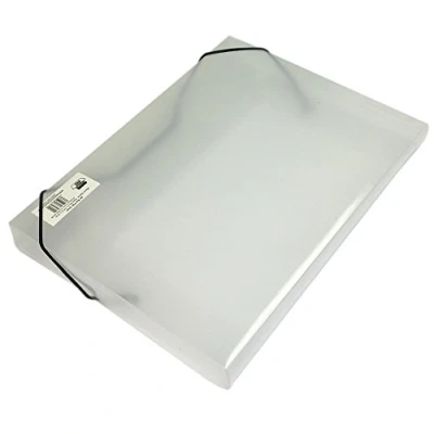Immagine di ARK Cartelline portadocumenti in plastica trasparente, formato A4, con elastico, 335 x 245 30 mm, confezione da 10