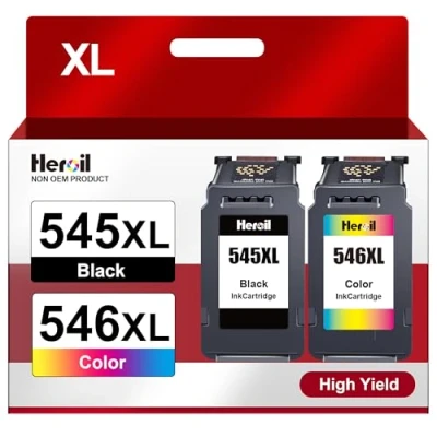 Immagine di Heroil PG 545 CL 546 XL 545XL 546XL Cartucce d&#039;inchiostro Sostituzione per Canon Multipack Pixma MX490 MX495 MG2550s MG2550 TS3150 TS3151 TS3350 TR4550 TR4551