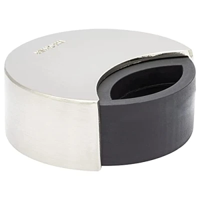 Immagine di WAGNER Fermaporta AVVITARE o INCOLLARE Diametro Ø 50 x 20 mm I a pavimento Corpo in zinco pressofuso con effetto inox, protezione paracolpi gomma termostatica 15515111