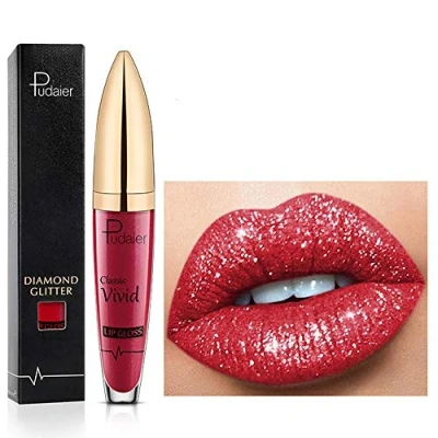 Immagine di 18 Color Diamond Glitter Lipgloss Rossetto liquido opaco lucido, lucidalabbra a lunga durata Coppa antiaderente Rossetti naturali morbidi e confortevoli (03)