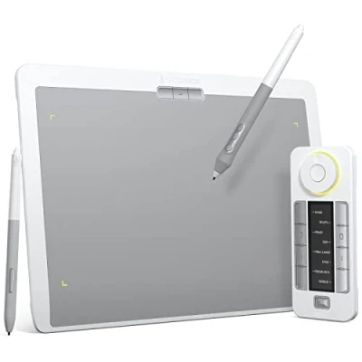 Immagine di XENCELABS Tavoletta grafica wireless con penna media Bundle SE, tasti di scelta rapida, ultrasottile, 2 stilo senza batteria, pressione 8192, da 12&quot;, per Win Mac Linux, bianca