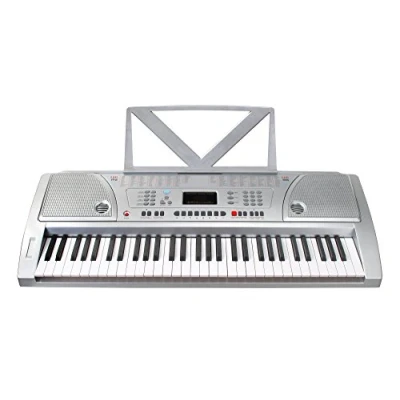 Immagine di Kirstein Fun keyboard 61 tasti con alimentatore supporto leggio, argento