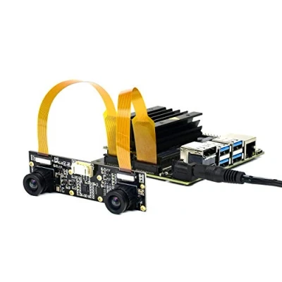 Immagine di Waveshare IMX219 83 Stereo Camera 8MP Binocular Module Vision Depth Applicable for Jetson Nano Developer Kit B01 and Raspberry Pi CM3/CM3+ Expansion Board