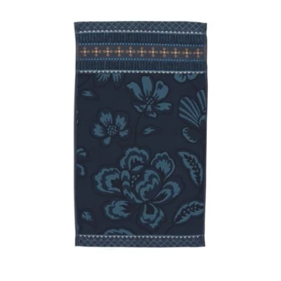 Immagine di PiP Studio Set di 3 asciugamani per ospiti, gelsomino, jacquard, colore blu scuro, dimensioni 30 x 50 cm