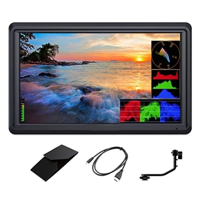 Immagine di FEELWORLD FW568V2 DSLR Field Monitor 5,5 pollici 3D LUT Waveform Vector Scope 1920x1152 4K Schermo HDMI con parasole per stabilizzatore