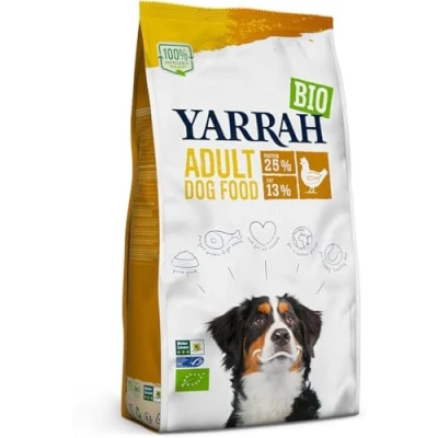 Immagine di YARRAH Cibo secco biologico per adulti tutti i cani Squisiti pezzi biologici con pollo, 15 kg 100% e privo di additivi artificiali