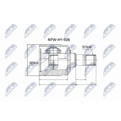 Immagine di NTY NPW HY 506 Kit Giunto Omocinetico Assale anteriore Sx, sul lato del cambio HYUNDAI: SANTA FE 2