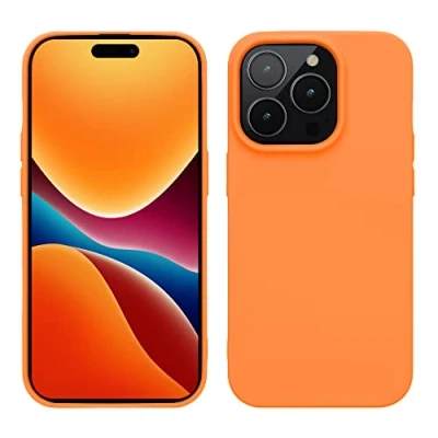 Immagine di kwmobile Custodia Compatibile con Apple iPhone 14 Pro Cover Back Case per Caricatore Wireless Antiurto e Flessibile in Silicone TPU arancia fruttata