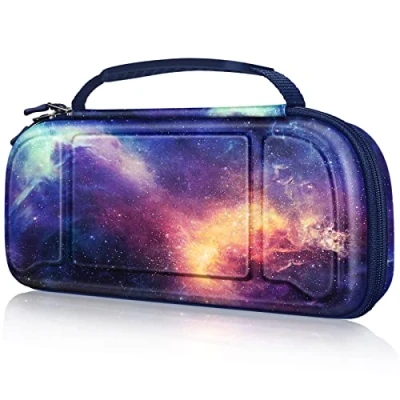 Immagine di FINTIE Custodia per Nintendo Switch Hori Split Pad Pro Controller, [Antiurto] Portatile di Borsa Protettiva con 30 Titolari Schede Gioco &amp; Tasca Interna, Galaxy