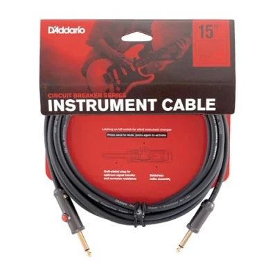 Immagine di D&#039;Addario PW AGL 30 Cavo per Strumenti da 10 m con Interruttore di Esclusione, Connettore Dritto