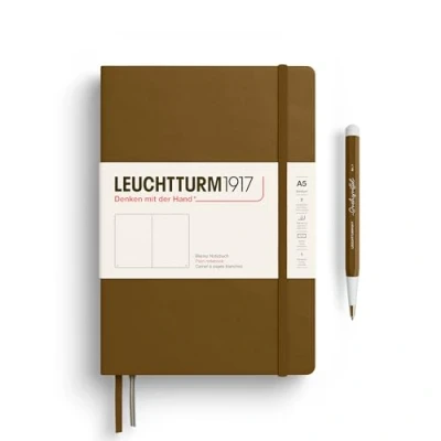 Immagine di LEUCHTTURM1917 372196 Taccuini Medium A5, Copertina rigida, 251 pagine numerate, Spice Brown, Bianco