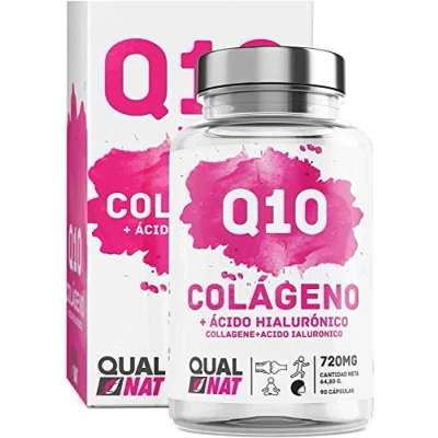 Immagine di Collagene con acido ialuronico + coenzima Q10 vitamina C e zinco per contribuire a migliorare l&#039;elasticità la salute delle ossa articolazioni 90 capsule Qualnat