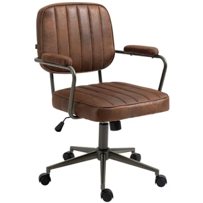 Immagine di CLP Sedia Da Ufficio Natrona I Scrivania Ergonomica Regolabile In Altezza Girevole Di 360 Gradi Con Funzione Basculante Imbottita, Colore:cognac