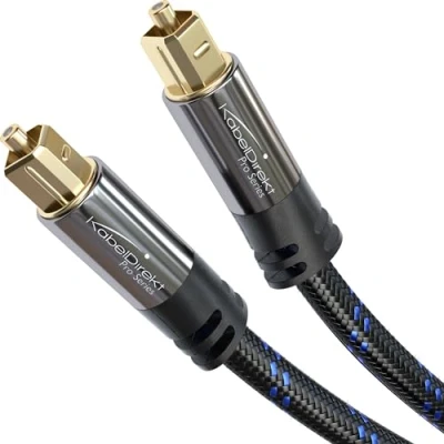 Immagine di KabelDirekt cavo TOSLINK, audio ottico con perdita di segnale dello 0% 0,5 m in fibra ottica (TOSLINK su digitale S/PDIF, soundbar, XBO/PS, intrecciato Nylon)