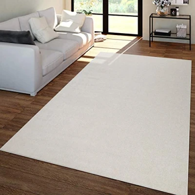 Immagine di Tappeto Salotto Pelo Corto Design Monocolore Moderno E Senza Tempo, Colore: Crema, Dimensione:80x150 cm
