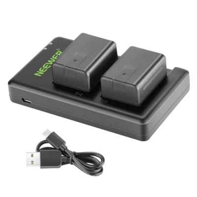 Immagine di Neewer Batteria VW VBT190 (2 pezzi/1950mAh) e Kit Doppio Caricatore USB Compatibile con Panasonic HC V110 V130 V160 V180 V201 V210 V250 V380 V510 V520 V550 V710 V720 V750 V770 VX870