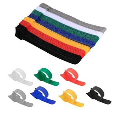 Immagine di 70 Pezzi Fascette Cavi Riutilizzabili, Nylon Elettricista Cinturino con Hook e Loop, Fermacavi Organizer Cable Management per Casa, Scrivania, Ufficio, Accessori 7 Colori