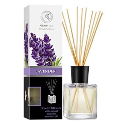 Immagine di Diffusore con Olio Essenziale di Lavanda 200ml 10 Bastoncini Bambù Fragranza Intensa e Duratura Senza Alcool Aromatizzatore d&#039;Aria per Interni Aromaterapia
