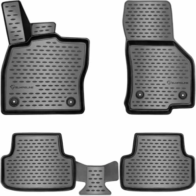 Immagine di Elmasline Set di tappetini in gomma design 3D per auto, bordo extra alto da 5 cm