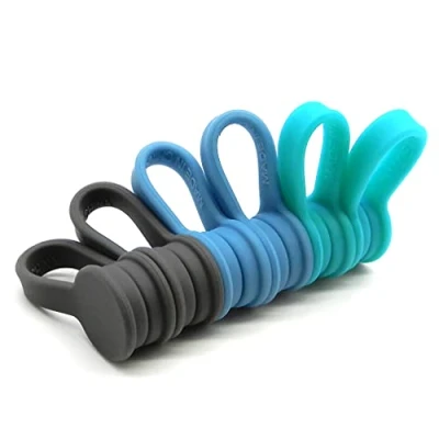 Immagine di Xrkuu 6 fascette magnetiche per cavi, organizer cavi riutilizzabili in silicone, organizzare e impacchettare fili, caricabatterie, auricolari (3 colori)
