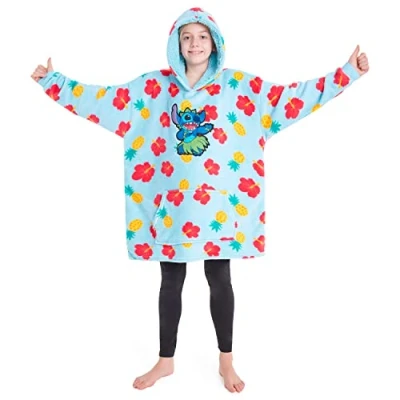 Immagine di Disney Felpa Oversize Bambina Ragazza con Cappuccio Mickey Minnie Stitch (Multicolore)