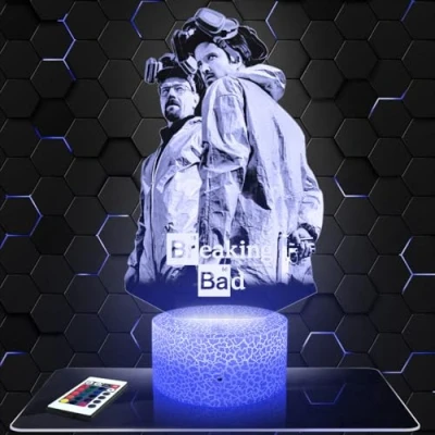 Immagine di Lampada da comodino, Luce notturna tattile Breaking.B illusione 3D LED, idea regalo di Natale per ragazzi e ragazze notte bambini o adulti