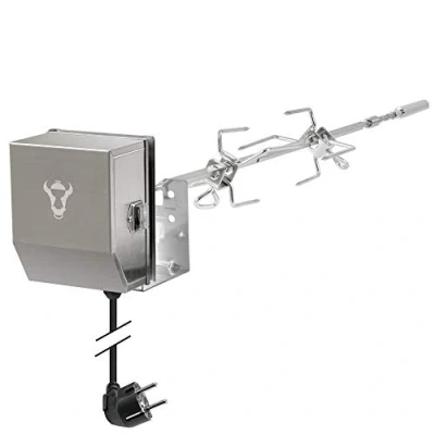 Immagine di BBQ Toro Set di spiedini in Acciaio Inossidabile Adatto per Weber Spirit II Gas Grill I con 2 Aghi Carne, Manico e Motore Spiedo girarrosto