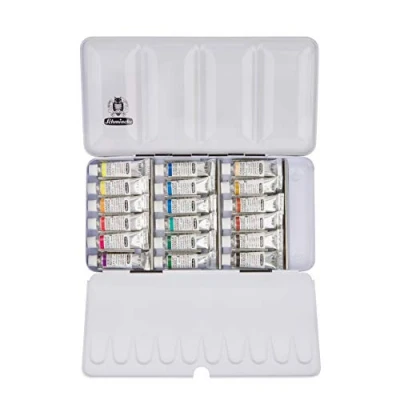 Immagine di Schmincke scatola di colori HORADAM® AQUARELL, 18 tubetti da 5 ml, 74118097, metallo, set pittura, acquarelli sopraffini