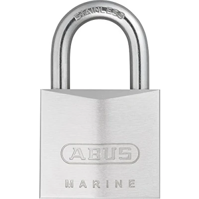 Immagine di ABUS Lucchetto Marine 75IB/40 resistente alle intemperie corpo della serratura in ottone con rivestimento nichel perlato livello di sicurezza 6 argento