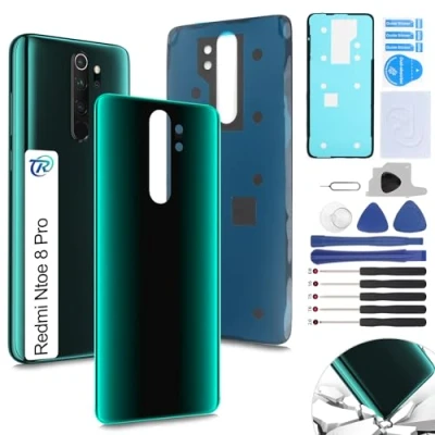Immagine di RongZy Coperchio Batteria Ricambio per Xiaomi Redmi Note 8 Pro Parte di della Alloggiamento Copribatteria Posteriore con Strumento (Verde)