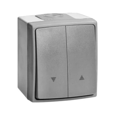 Immagine di Miratic Interruttore per Tapparelle Elettriche a Pulsante IP55 Grigio Grafite