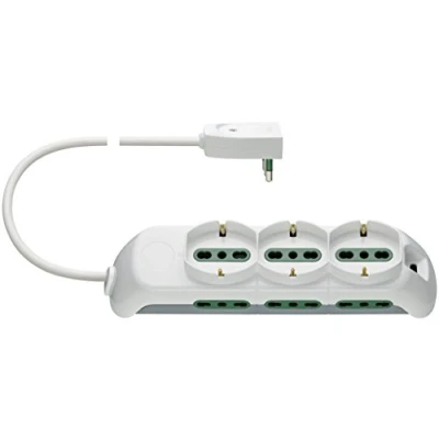 Immagine di Vimar FP00530.C.B Presa Multipla con 3 Prese universali, 6 Biprese Sicury, Cavo 1,5 Metri