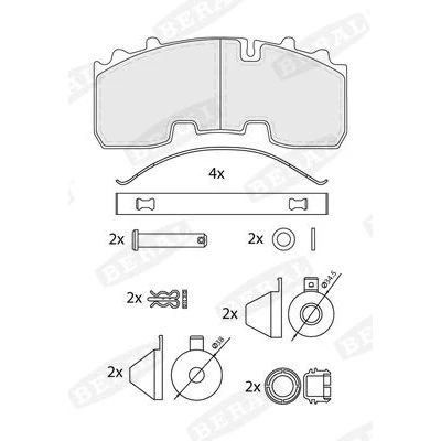 Immagine di BERAL BCV29265TK Kit pastiglie freno Predisposto per contatto segnalazione usura con accessori