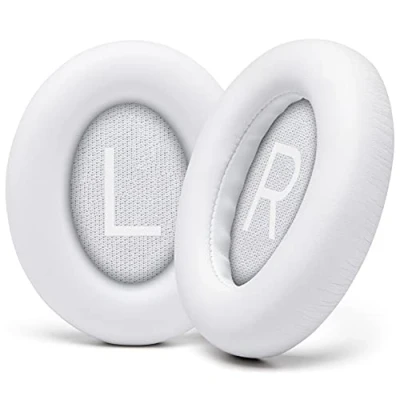 Immagine di WC Cuscinetti auricolari di ricambio per cuffie Bose con cancellazione del rumore 700 (NC700) Wicked Cushions Pelle morbida, lussuosa memory foam, extra spessi e resistenti bianco