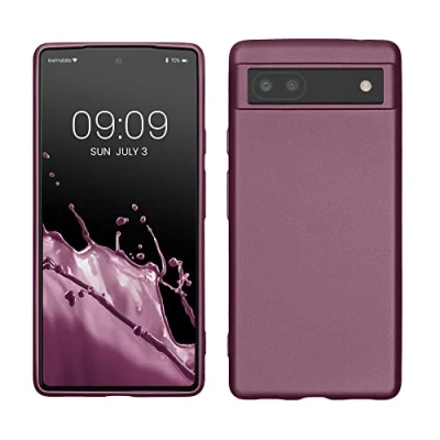 Immagine di kwmobile Custodia Compatibile con Google Pixel 6a Cover Back Case Morbida Protezione in Silicone TPU Effetto metallizzato lavanda