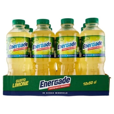 Immagine di Energade, Bevanda Reintegrante 12x0,5L, Gusto Limone, Con Sali Minerali, Perfetta per L&#039;Attività Fisica, Formato On the Go Idratazione Post Sportiva