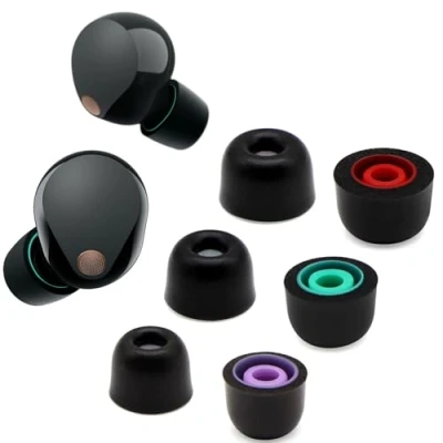 Immagine di Memory Foam Ear Buds per Sony WF 1000XM5 1000XM4, tappi le orecchie di ricambio Piece Tips Fit Charging Case (versione aggiornata, 3 paia, taglia S/M/L)