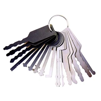 Immagine di Loboo Idea Car Pick Jiggler Lock Set, chiave master completa da 16 pezzi per auto auto, multiuso porte Set e strumenti di riparazione