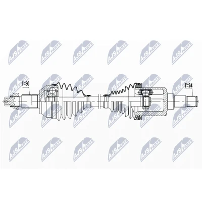 Immagine di NTY NPW MA 002 Albero motore / Semiasse Assale anteriore Dx 650mm MASERATI: GHIBLI 3