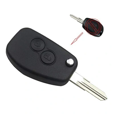 Immagine di ProPlip Kit di trasformazione chiave compatibile con Logan Duster Sandero Lodgy Modus Clio Kangoo Twingo Wind Laguna Espace Scenic Trafic pulsanti lama senza foro conversione